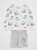 Ensemble sweat en french terry + short - 2 pièces BEIGE - Kiabi
