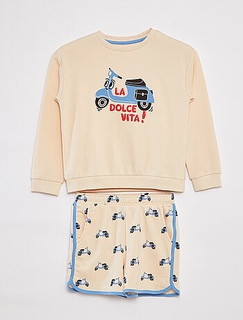 Ensemble sweat en french terry + short - 2 pièces