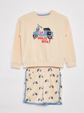 Ensemble sweat en french terry + short - 2 pièces BEIGE - Kiabi