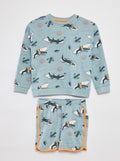Ensemble sweat en french terry + short - 2 pièces BLEU - Kiabi