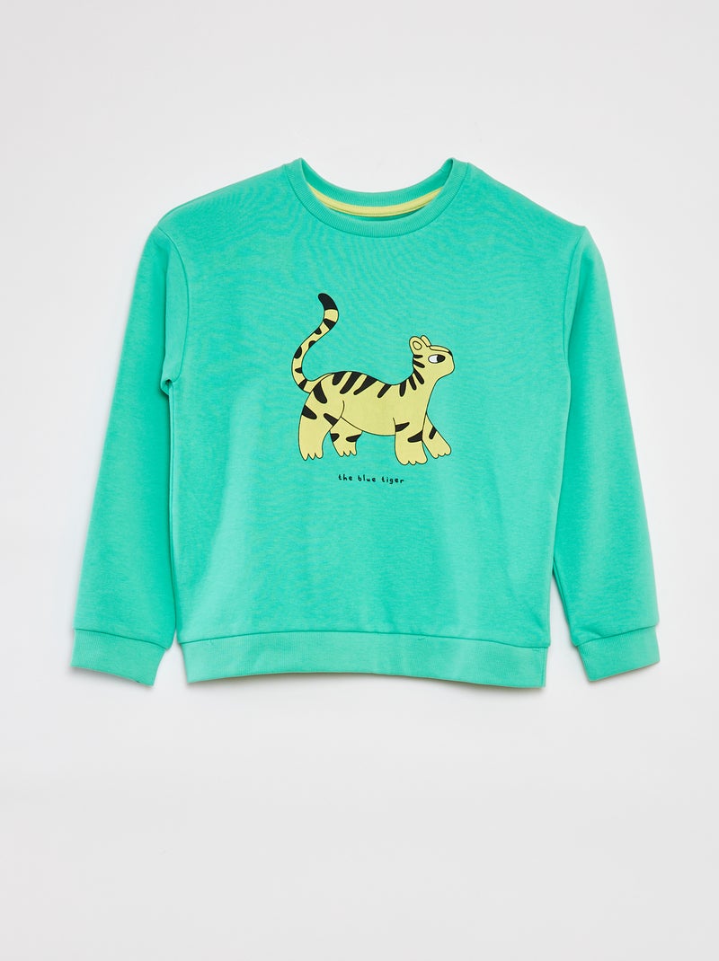 Ensemble sweat en french terry + short - 2 pièces VERT - Kiabi
