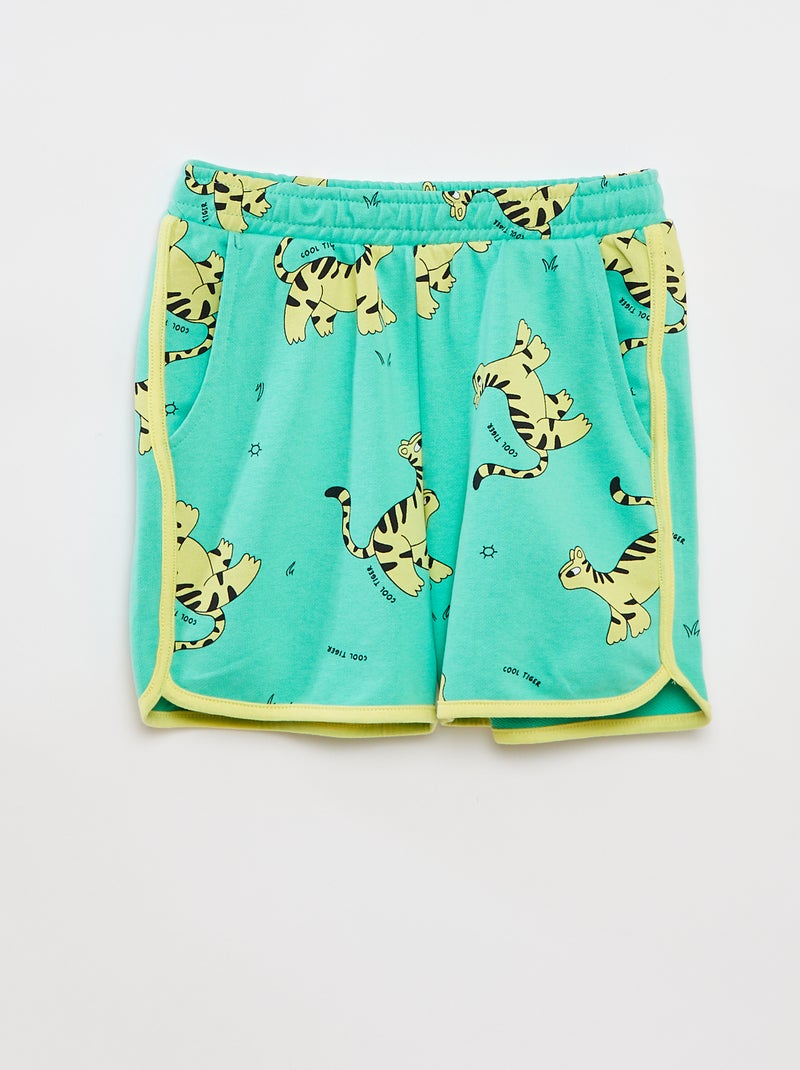 Ensemble sweat en french terry + short - 2 pièces VERT - Kiabi