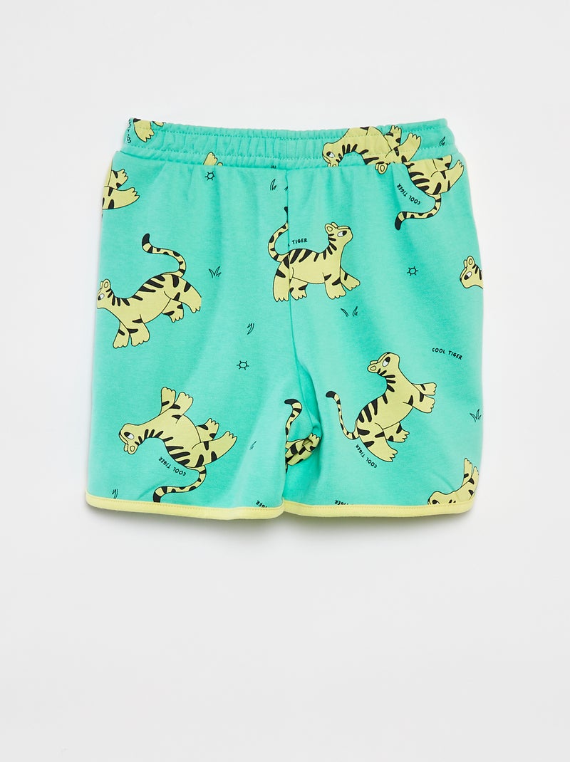 Ensemble sweat en french terry + short - 2 pièces VERT - Kiabi