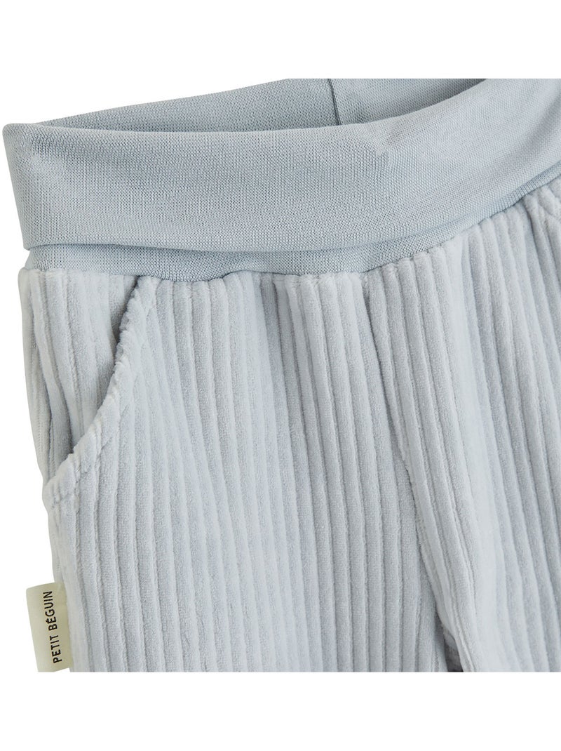 Ensemble sweat et pantalon bébé en velours voix lactée Bleu - Kiabi