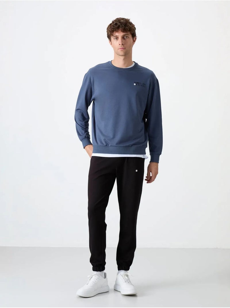 Ensemble sweat et pantalon oversize col rond tommy Bleu - Kiabi