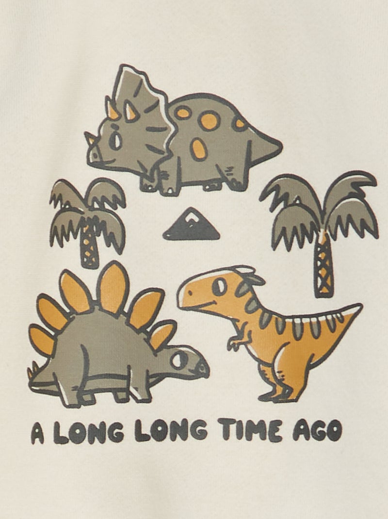 Ensemble sweat imprimé + jogging Blanc/kaki - Kiabi