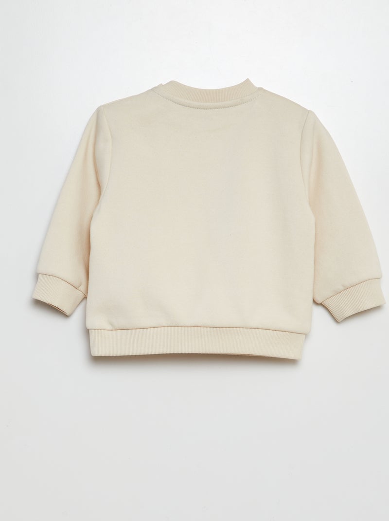 Ensemble sweat imprimé + jogging Blanc/kaki - Kiabi