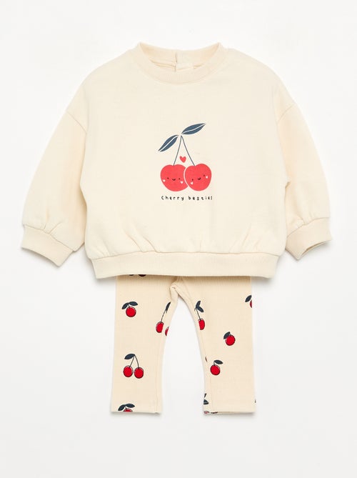 Ensemble sweat imprimé + legging - Kiabi
