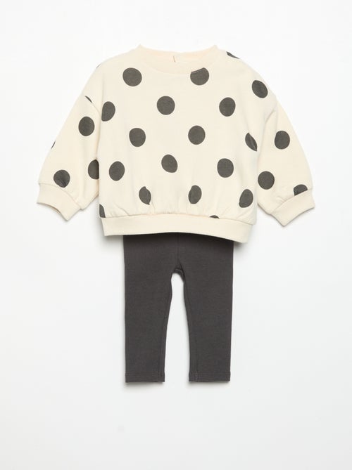 Ensemble sweat imprimé + legging - Kiabi