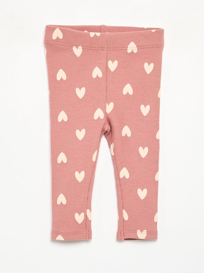 Ensemble sweat imprimé + legging Rose - Kiabi