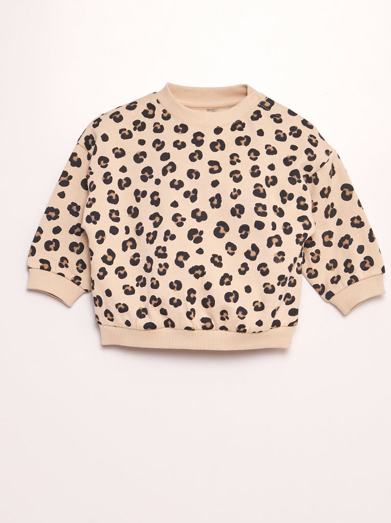 Ensemble sweat + jogging - 2 pièces Blanc/beige - Kiabi