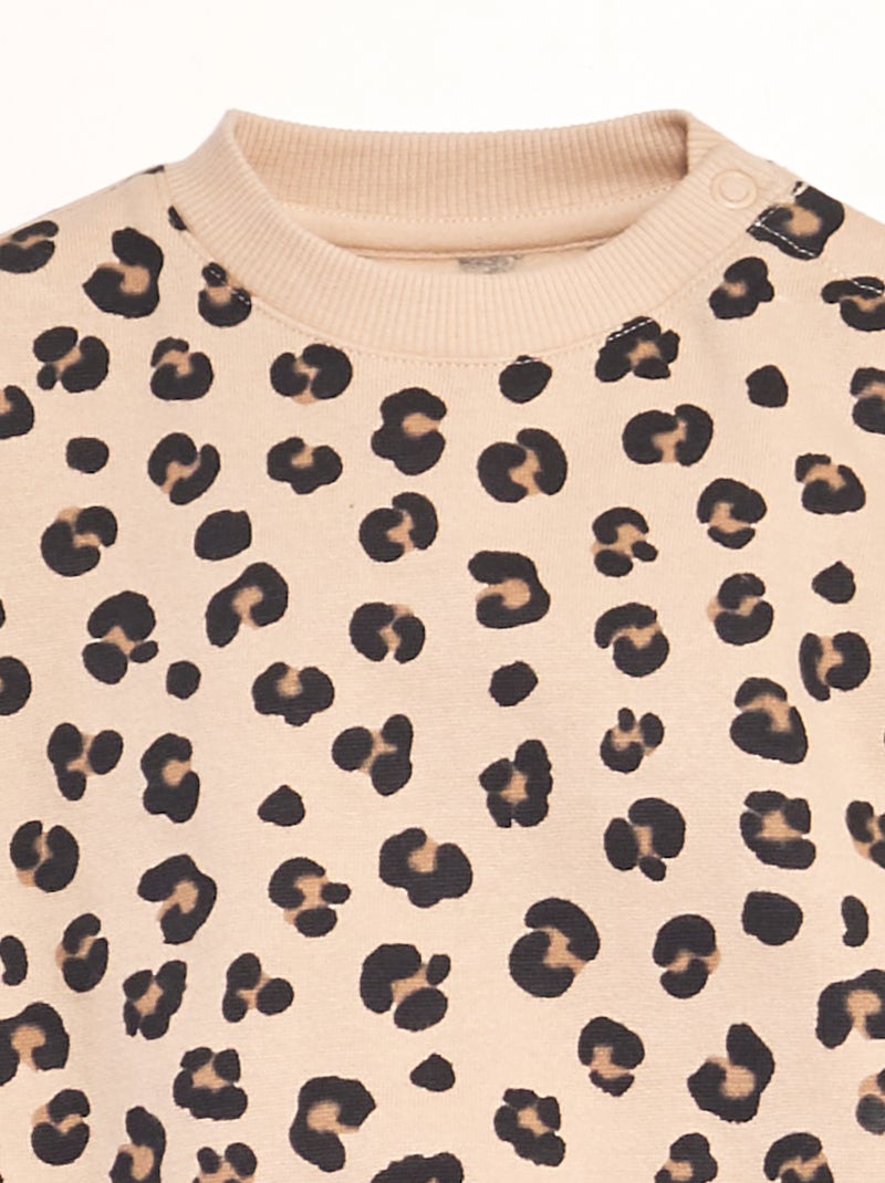 Ensemble sweat + jogging - 2 pièces Blanc/beige - Kiabi