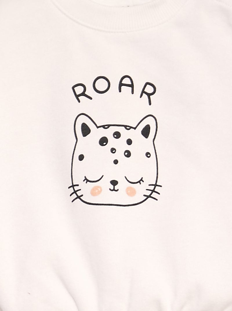 Ensemble sweat + jogging - 2 pièces Blanc/beige - Kiabi