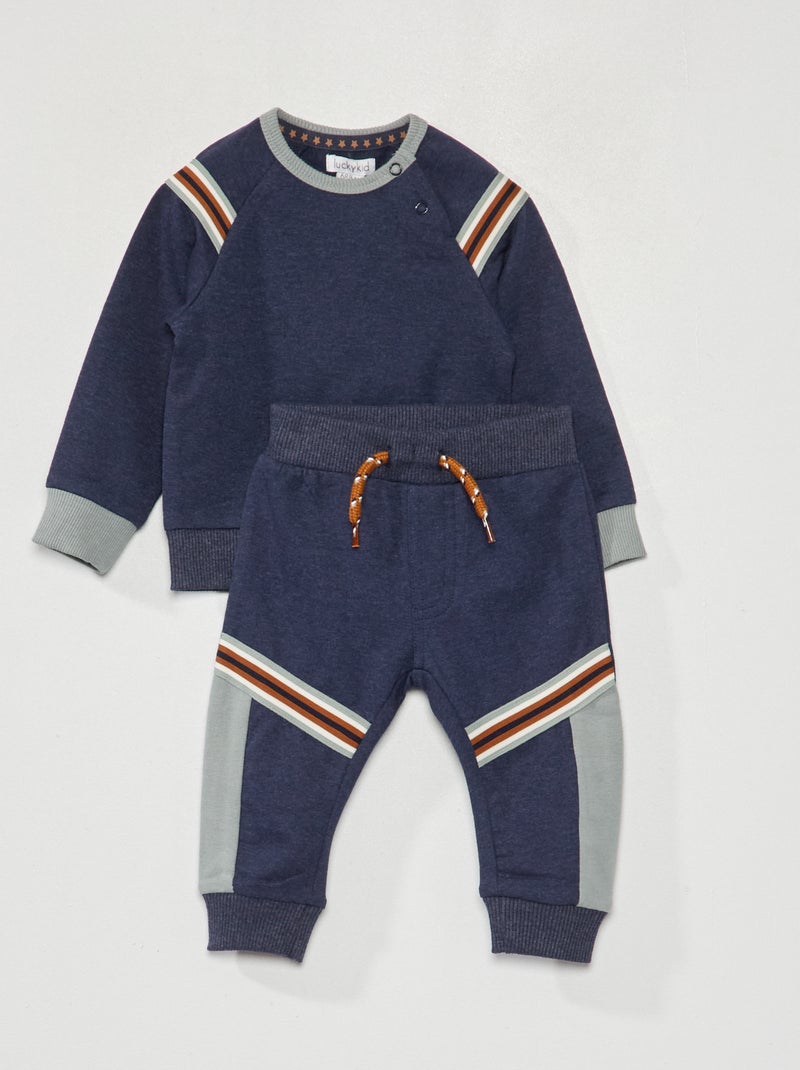 Ensemble sweat + jogging - 2 pièces Bleu - Kiabi