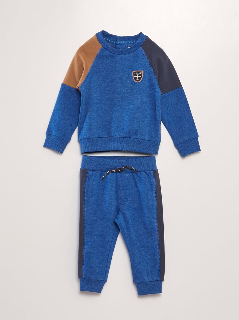 Ensemble sweat + jogging - 2 pièces Bleu - Kiabi