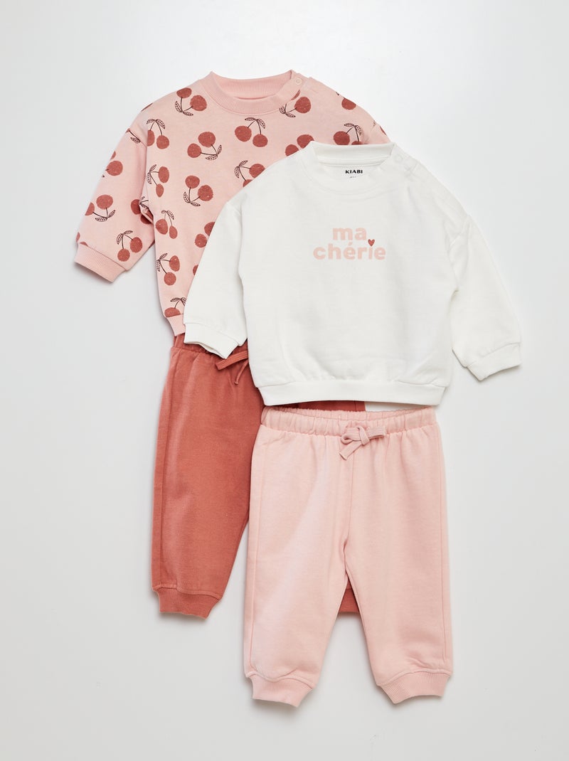 Ensemble sweat + jogging - 2 pièces Rose - Kiabi