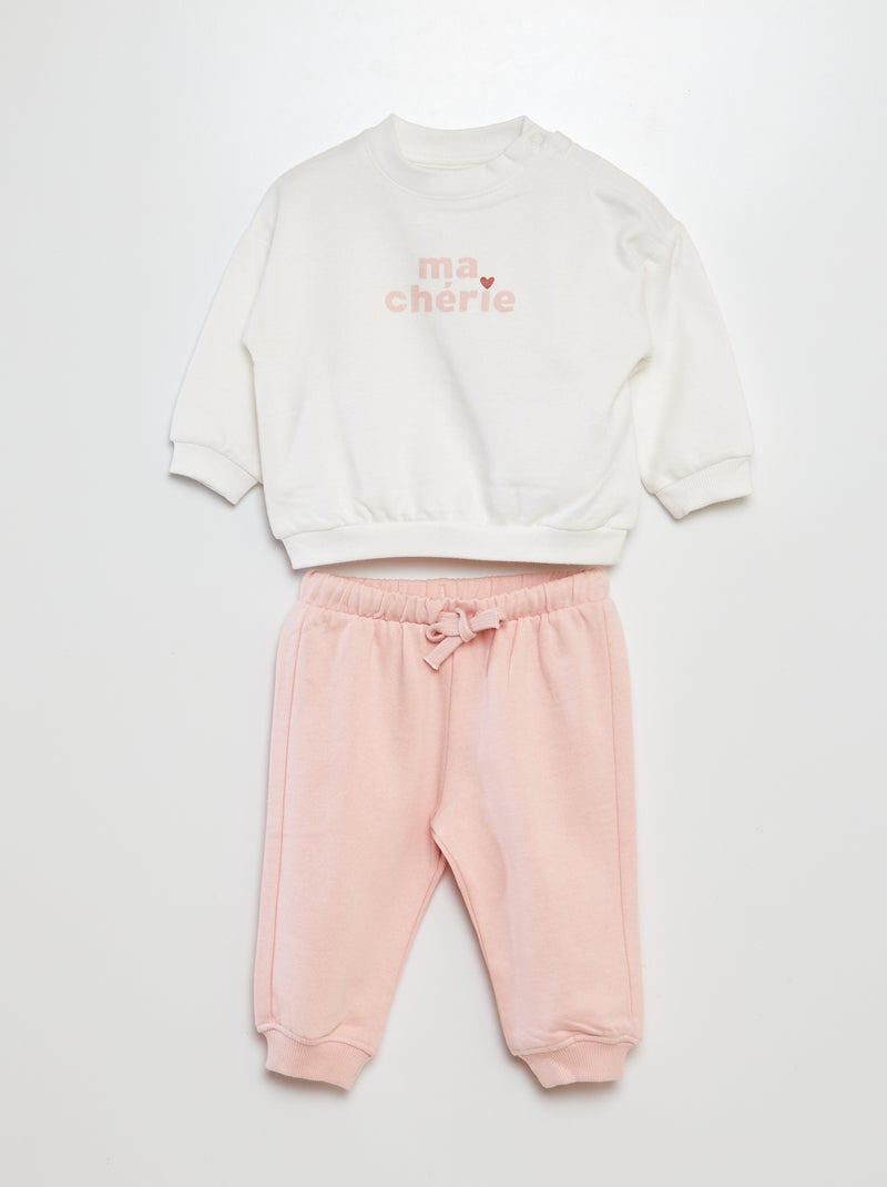 Ensemble sweat + jogging - 2 pièces Rose - Kiabi