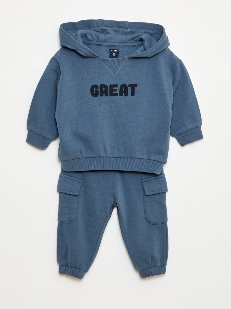 Ensemble sweat + jogging Bleu - Kiabi