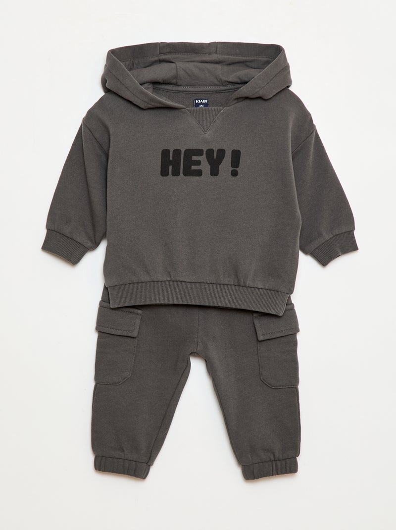 Ensemble sweat + jogging Gris - Kiabi