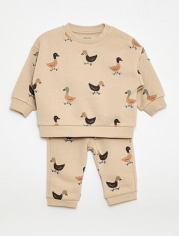 Ensemble sweat + jogging imprimé fantaisie - 2 pièces