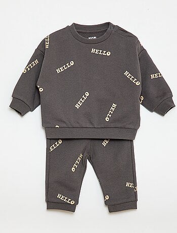 Ensemble sweat + jogging imprimé fantaisie - 2 pièces