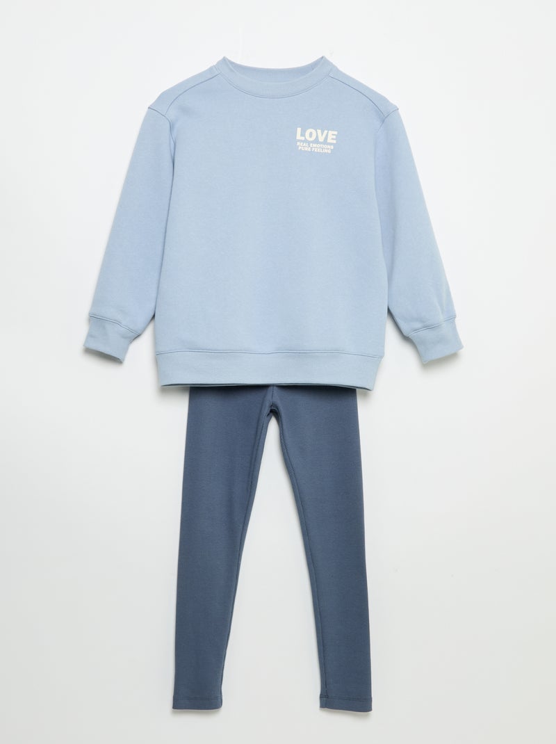 Ensemble sweat + legging - 2 pièces Bleu - Kiabi