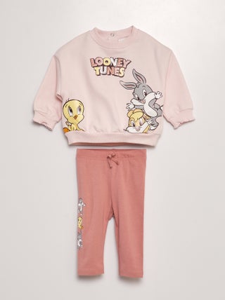 Ensemble sweat + legging côtelé 'Looney Toons' - 2 pièces