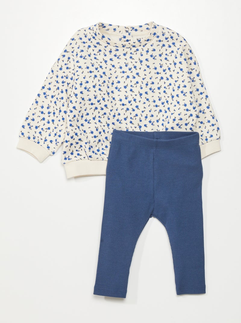 Ensemble sweat + pantalon - 2 pièces Bleu - Kiabi