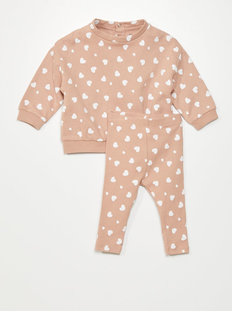 Ensemble sweat + pantalon - 2 pièces Rose - Kiabi