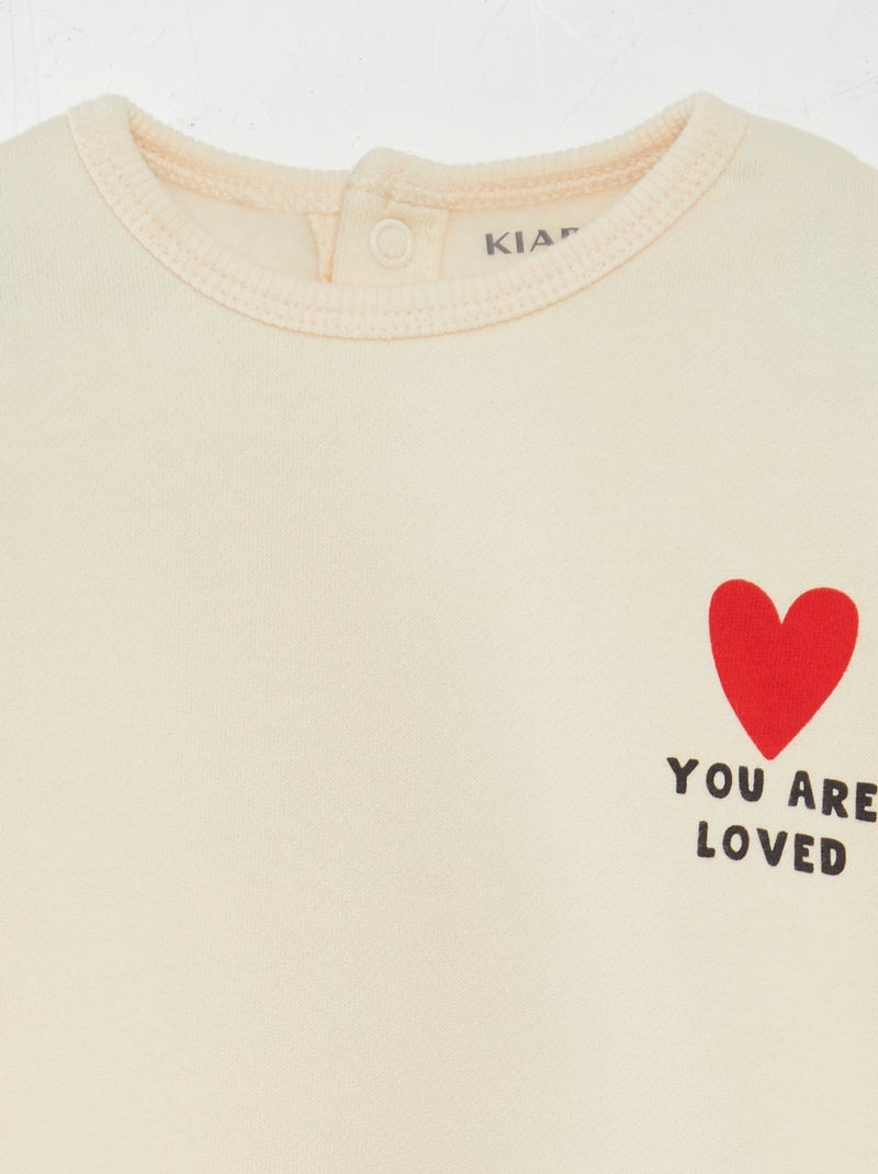 Ensemble sweat + pantalon de jogging - ;2 pièces BLANC - Kiabi