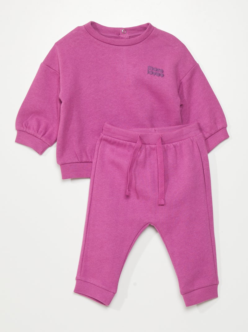 Ensemble sweat + pantalon de jogging - 2 pièces Fushia - Kiabi