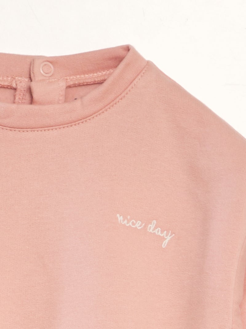 Ensemble sweat + pantalon de jogging - 2 pièces Rose - Kiabi