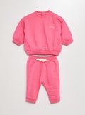 Ensemble sweat + pantalon de jogging - 2 pièces Rose - Kiabi