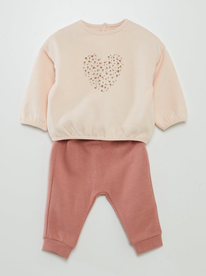 Ensemble sweat + pantalon de jogging - ;2 pièces ROSE - Kiabi