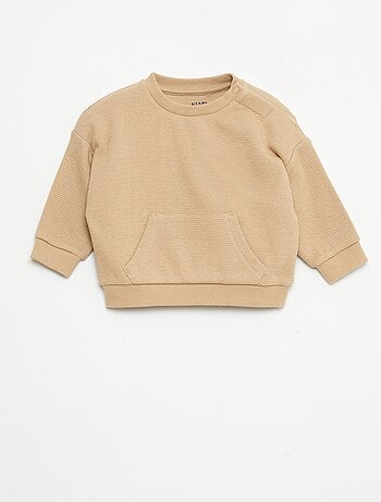 Ensemble sweat + pantalon en matière nid d'abeilles - 2 pièces