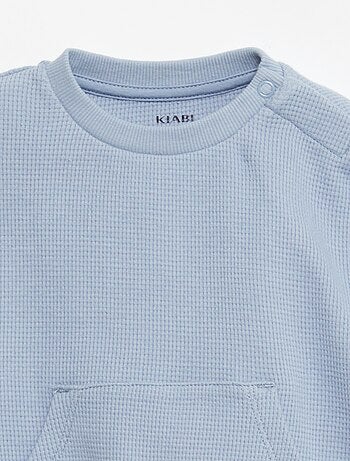 Ensemble sweat + pantalon en matière nid d'abeilles - 2 pièces