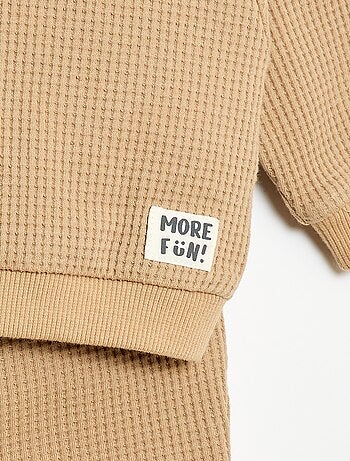 Ensemble sweat + pantalon en nid d'abeilles - 2 pièces