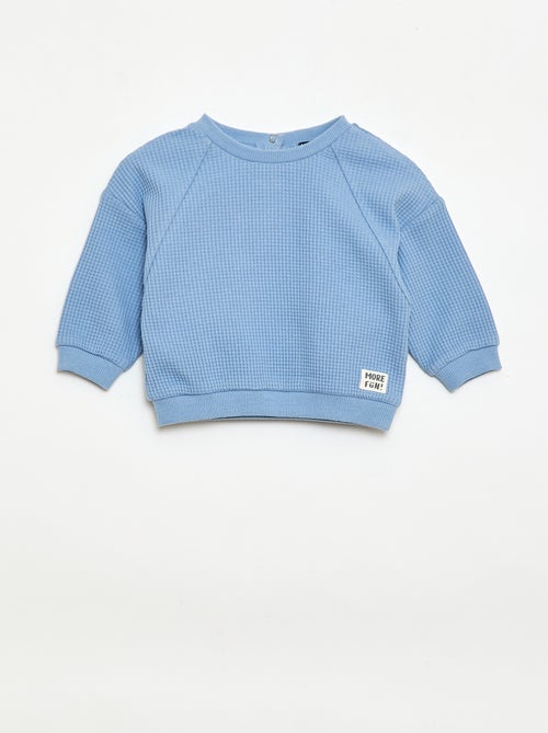 Ensemble sweat + pantalon en nid d'abeilles - 2 pièces - Kiabi