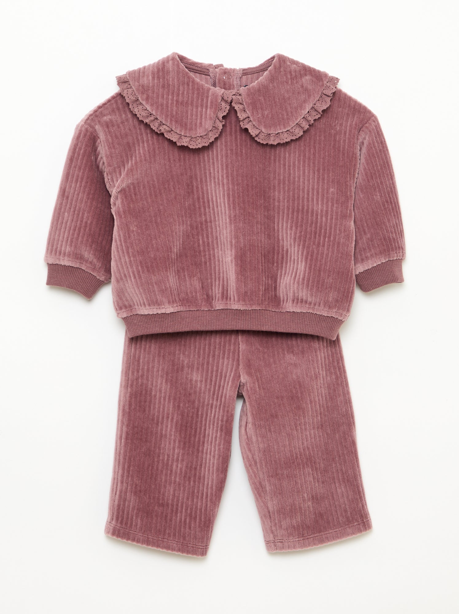 Ensemble sweat + pantalon en velours côtelé