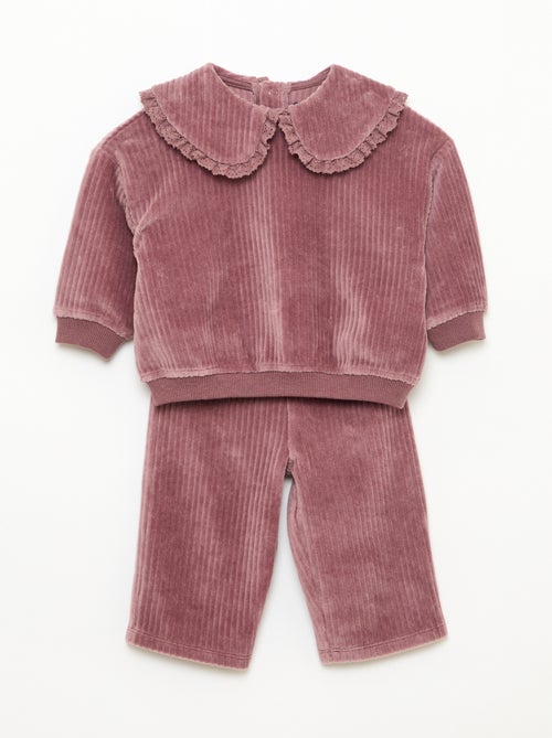 Ensemble sweat + pantalon en velours côtelé - Kiabi Ensemble sweat + pantalon en velours côtelé - Kiabi
