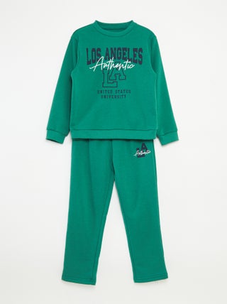 Ensemble sweat + pantalon esprit campus - 2 pièces