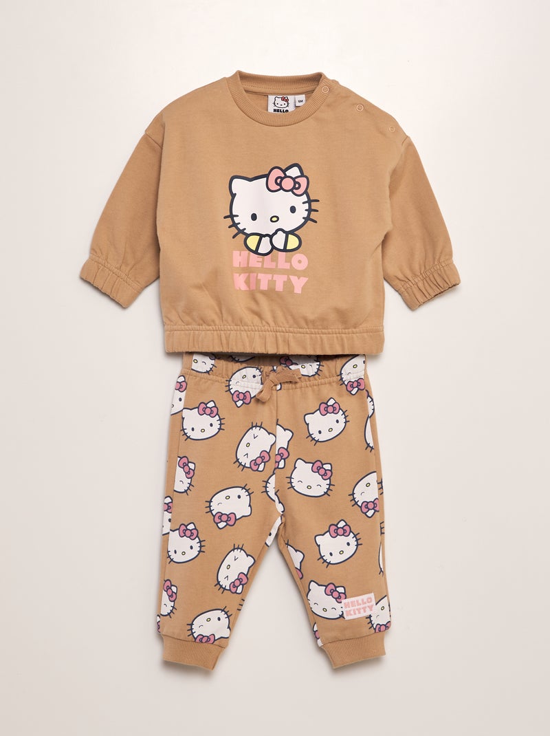 Ensemble sweat + pantalon 'Hello Kitty' - 2 pièces Beige - Kiabi