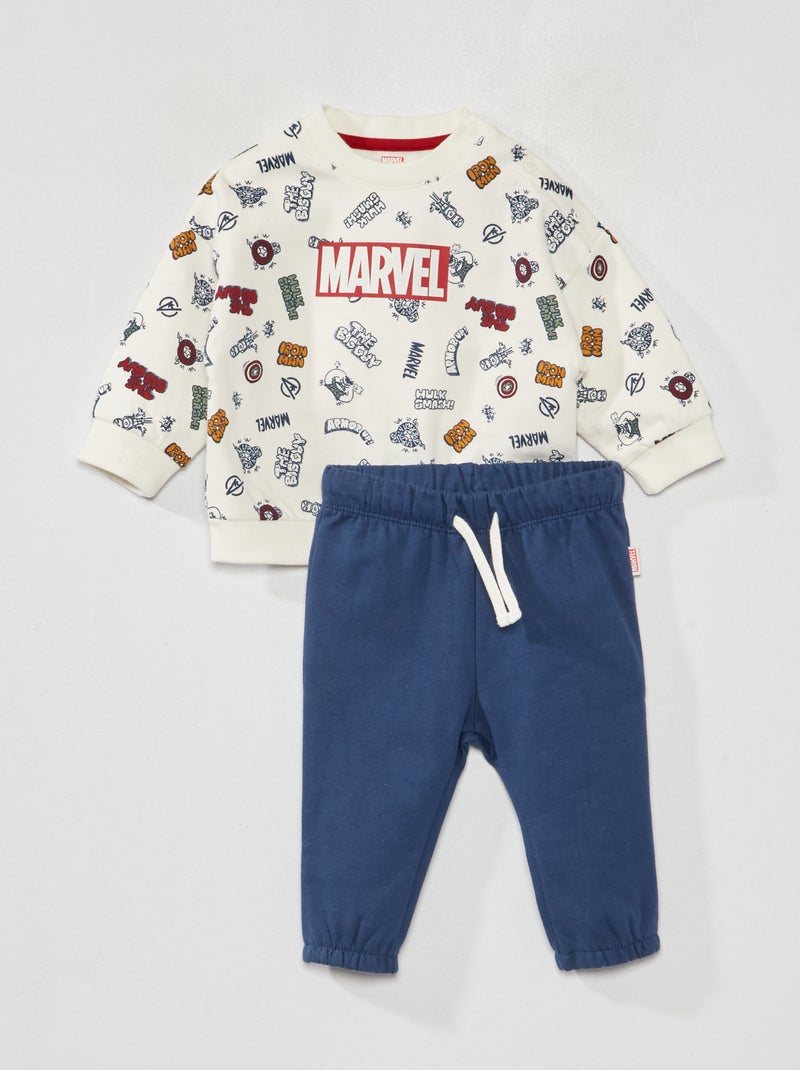 Ensemble sweat + pantalon 'Marvel' Blanc/bleu - Kiabi