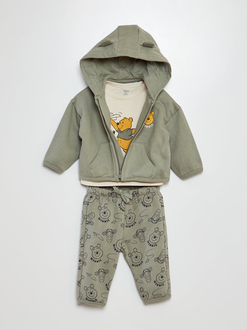 Ensemble sweat + pantalon + t-shirt 'Disney' - 3 pièces Vert - Kiabi