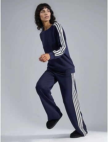 Ensemble sweat-shirt rayé à col rond et pantalon droit hiccup