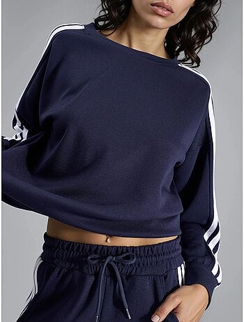Ensemble sweat-shirt rayé à col rond et pantalon droit hiccup