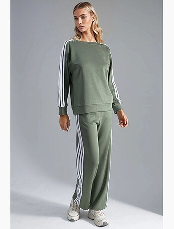 Ensemble sweat-shirt rayé à col rond et pantalon droit hiccup