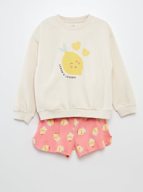 Ensemble sweat + short imprimé - 2 pièces - Kiabi