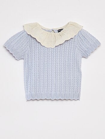 Ensemble t-blouse avec col fantaisiste + legging en tricot