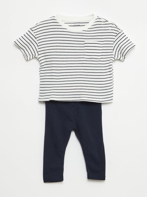 Ensemble t-shirt à manches courtes + legging - 2 pièces - Kiabi